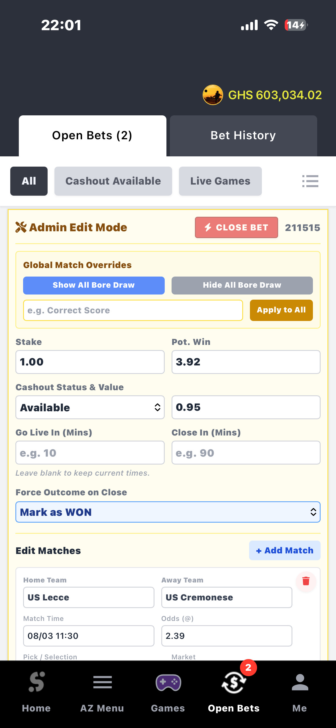 Pasting booking code in app betslip